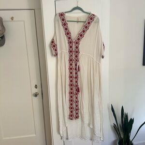 RAGA Cream Dress with Red Details